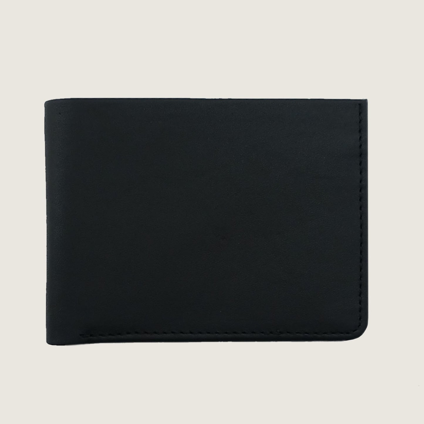 A slim black leather wallet