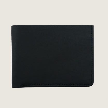 A slim black leather wallet