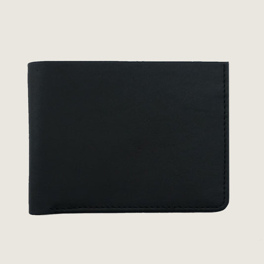 A slim black leather wallet